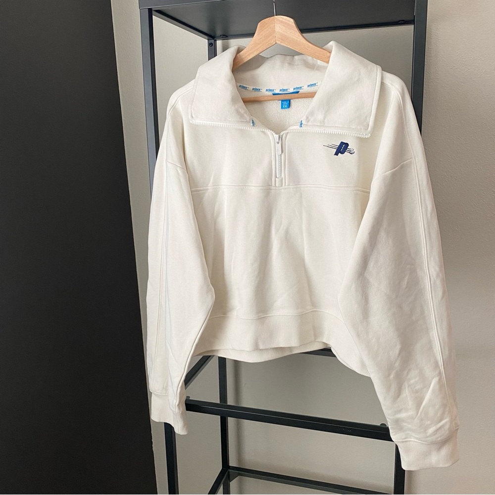 NWT Prince Cropped Quarter Zip Pullover